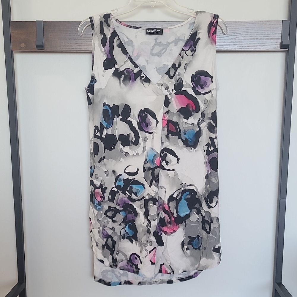 Watercolor Print Miik Tunic Tank Top